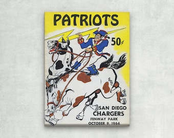 1964 New England Patriots Canvas Print – Vintage Football Art