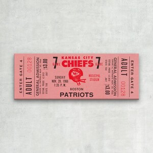 WRAPPED CANVAS - 1966 Kansas City CHIEFS Print- Vintage Football Decor, Football Print, Football Poster, Football Wall Art, Football Artwork