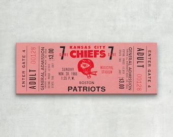 1966 Kansas City Chiefs Ticket Stub Print – Vintage Football Art