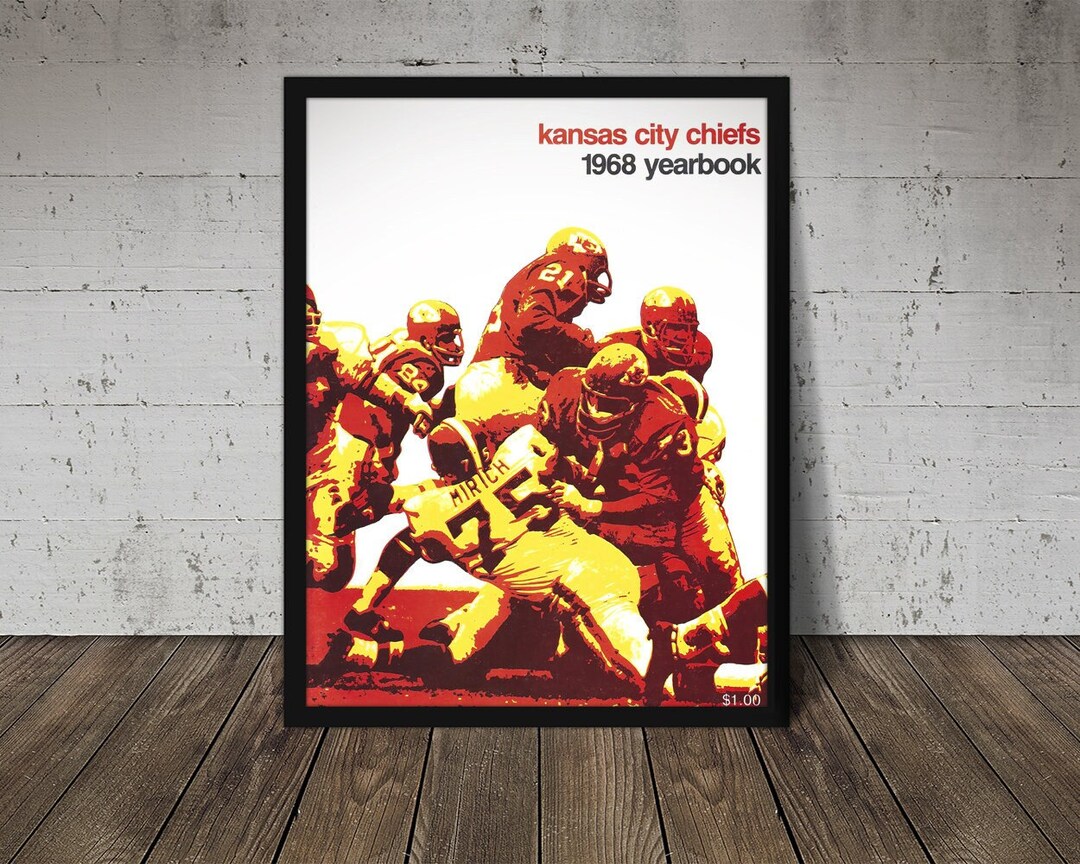 1968 KANSAS CITY CHIEFS Football Program Print Vintage Football Decor