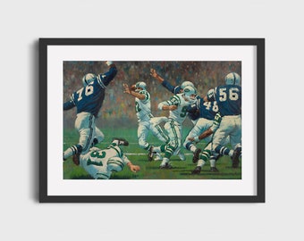 Vintage Joe Namath Jets Art Print – Restored Football Poster