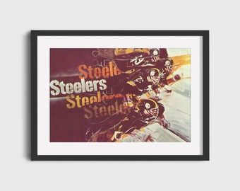 1968 Pittsburgh Steelers Print - Vintage Football Art