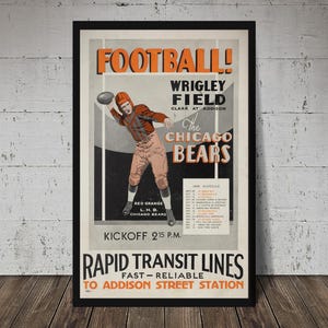 1929 CHICAGO BEARS Print - Vintage Football Decor, NFL Poster, Football Print, Football Poster, Football Wall Art, Football Artwork