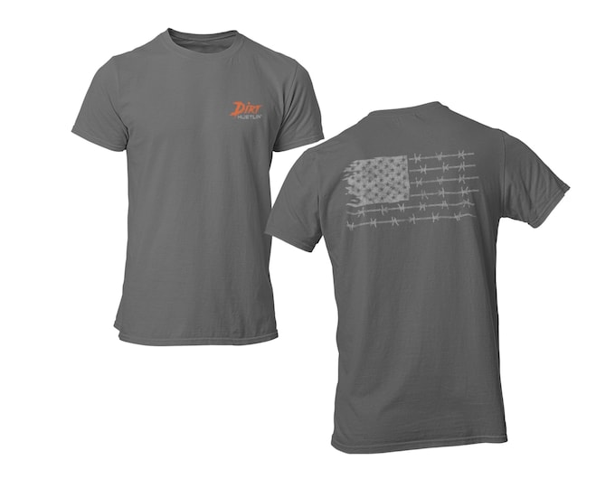 USA Flag with Barbwire | Distressed Men's Tee