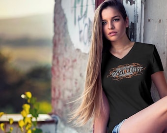 WEST COAST HOOLIGAN | Distressed Women's V-Neck