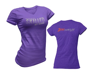 Skilled Not Scared | Distressed Women's V-Neck