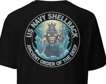 Oude Orde van de Diepe US Navy Shellback Navy Veteraan t-shirt