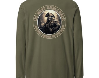 Long Sleeve Vintage Navy Shellback United States Navy Veteran Unisex Long Sleeve Tee