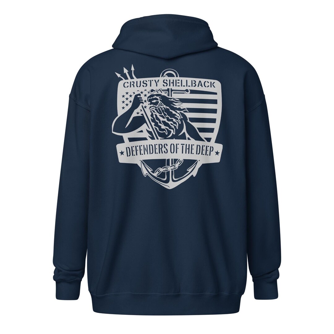 Crusty Shellback Zip Hoodie United States Navy Hoodie Navy Veteran ...