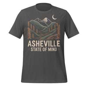 Asheville State of Mind Shirt, Retro Berg Natur T-Shirt, Blue Ridge Parkway Wandergeschenk, Outdoorsy Asheville North Carolina Andenken