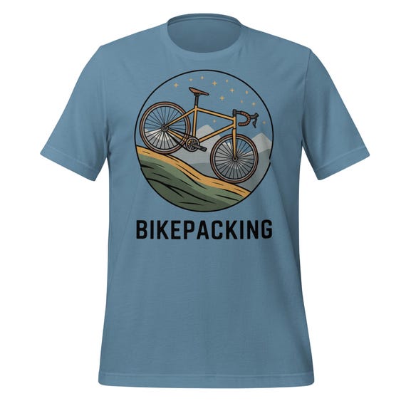 Bikepacking Shirt for Cyclists Starry Night Mountain Bike Tee