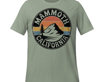 Mammoth California Retro T-Shirt | Vintage Sunset Mountain Tee | Ski Town Gift | Outdoor Adventure Souvenir | West Coast Travel Shirt