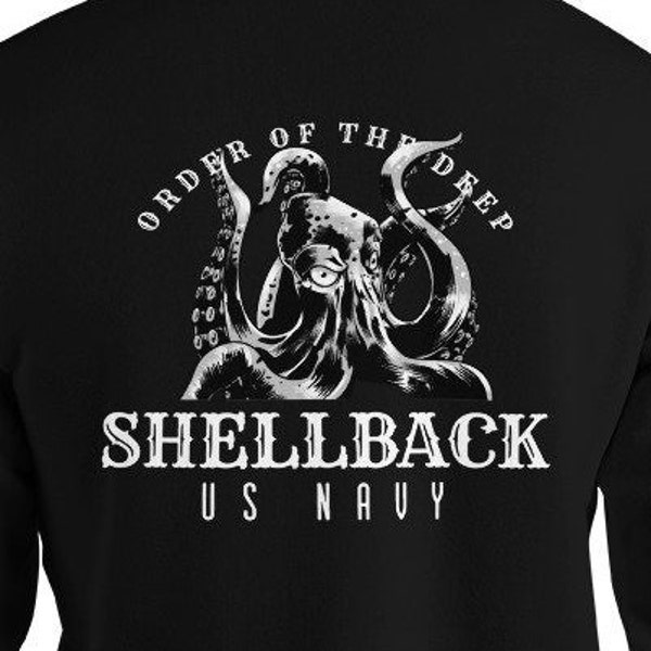 Navy Shell Back Order of the Deep Navy Veteran Unisex Hoodie Navy Veteran Hoodie Navy Shellback Hoodie Navy Veteran Sweatshirt With Hood