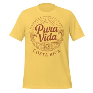 Pura Vida Costa Rica T-Shirt | Retro Travel Shirt for Beach Lovers | Tropical Surf Graphic Tee | Latin Vacation Aesthetic Shirt