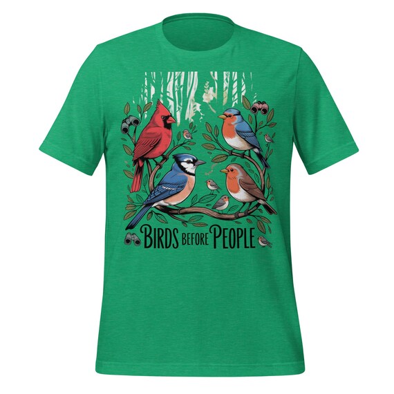 Birds Before People Shirt Funny Birdwatcher Tee Nature Birding