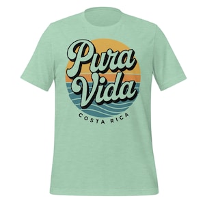 Pura Vida Costa Rica T-Shirt | Retro Tropical Beach Tee | Sunset Surf Shirt | Vacation Souvenir Shirt | Boho Travel Shirt for Wanderers