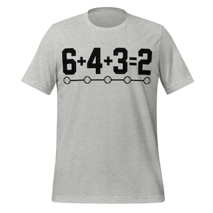 6+4+3=2 Baseball Shirt, Funny Double Play T-Shirt for Fans and Players, Baseball Math Tee, Coach Dugout Humor Gift, Sports IQ Apparel