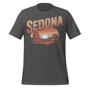Sedona Arizona Sunset Shirt, Desert Canyon Landscape T-Shirt, Retro Sedona Gift, Southwest Travel Tee, Boho Hiking Vacation Apparel