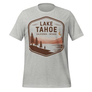 Lake Tahoe Shirt California Nevada | Sunset Lake Tee | Nature Hiking Gift | Retro Landscape T-Shirt | Tahoe Vacation Souvenir Tee