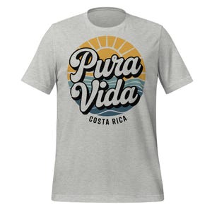 Pura Vida Costa Rica T-Shirt | Retro Beach Sunset Tee | Tropical Vacation Shirt | Surf Style Shirt | Costa Rica Gift for Travelers