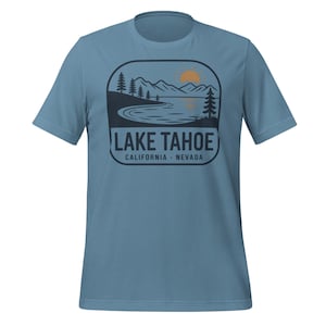 Lake Tahoe California Nevada Shirt | Retro Nature Tee | Mountain Lake Vacation Gift | Hiking Outdoors Shirt | Travel Souvenir Tee