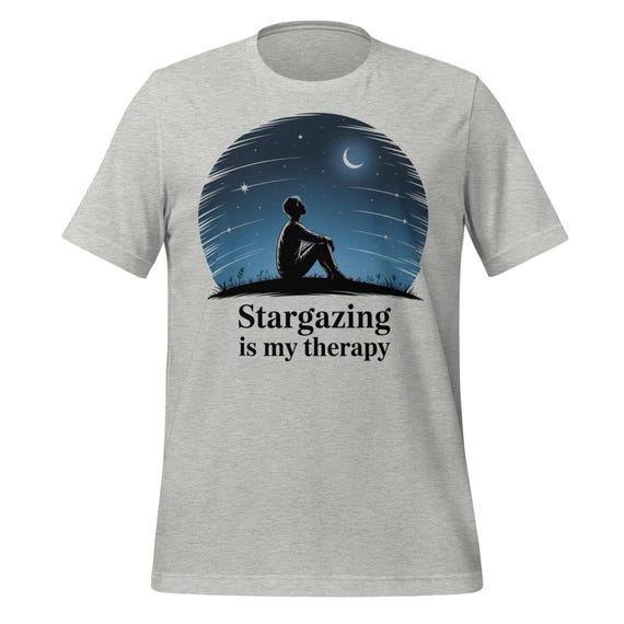 Stargazing is My Therapy Shirt Celestial Moon Sky Tee Space