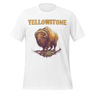 Yellowstone Bison Shirt Retro Wildlife Graphic Tee for Nature Lovers Western National Park Apparel Rustic Outdoor Buffalo Art Shirt