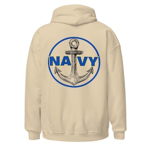 Navy Anchor Hoodie US Navy Veteran Gift Military Pride Sweatshirt Nautical Anchor Design Patriotic Hoodie for Sailors & Veterans