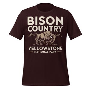 Bison Country Yellowstone National Park Shirt Retro Wildlife Nature Tee for Outdoor Lovers Hikers Campers American Buffalo Apparel