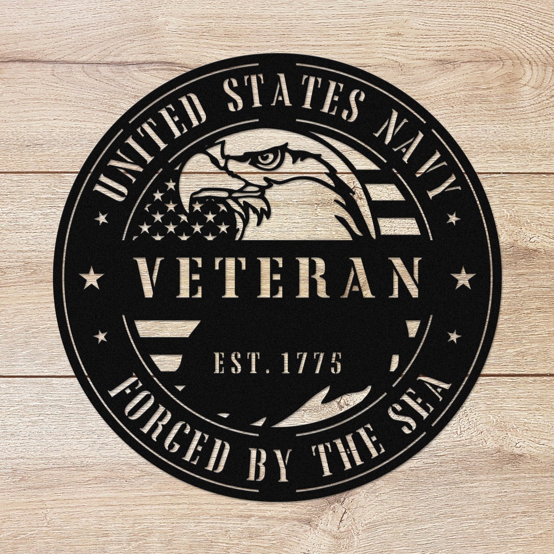United States Navy Veteran by the Sea Metal Decor. United States