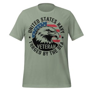 US Navy Veteran Shirt Forged by the Sea | Military Pride Tee with Eagle | Patriotic Gift for Veterans Men | Navy Military T-Shirt USA