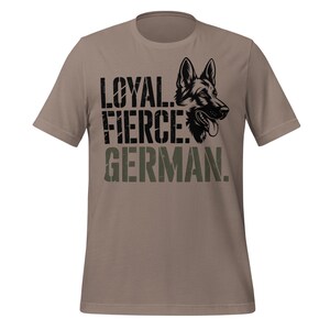 Camiseta de pastor alemán leal y feroz, estilo militar, para amantes de los perros, ropa protectora para mascotas GSD, regalo llamativo para adiestrador K9.
