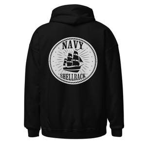 US Navy Veteran Hoodie Military Pride Ship Emblem Patriotic Design Gift for Veterans Navy Sailors Warship Hoodie for Armed Forces
