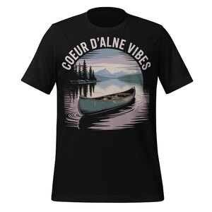 Coeur d’Alene Vibes Shirt Idaho Lake Life Tee Canoe Sunset Mountains Outdoors Nature Gift CDA Hiking Camping Scenic Boho Adventure Top