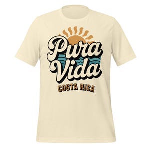 Pura Vida Costa Rica Shirt | Retro Travel Beach Tee | Tropical Vacation Shirt | Sunshine Ocean Design | pura vida gift for travelers