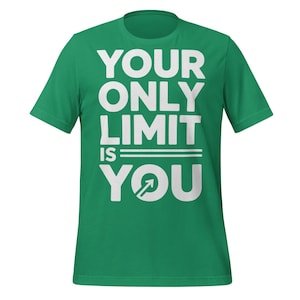 Ihre einzige Grenze sind Sie Inspirierendes T-Shirt | Motivierendes Gym Workout Tee für Fitness, Mindset, Athleten, Hustle und Fortschritt