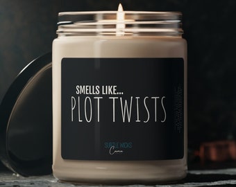 Smells Like Plot Twists, Candle Gift, Book Lover, Reading Nook Candle, Bookworm, Bookish Decor, Pregnancy Announcement Gift, Engagement Gift