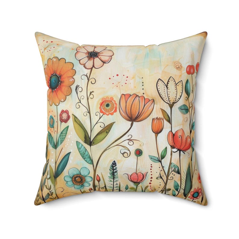 Unique Throw Pillow, Floral Throw Pillow, Wildflower Pillow Covers, Art Throw Pillow Covers, Spring Pillow, Summer Pillow, Gift for Mom Bild 7
