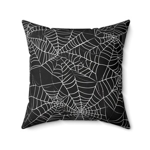 Halloween Pillow, Spiderweb Halloween Throw Pillow, Spooky Pillow Cover, Halloween Decor, Spider Web Accent Pillow, Creepy Cobweb Pillow image 2