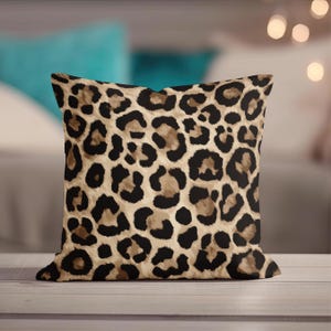 Leopard Print Throw Pillow Cover - Brown Maximalist Cheetah Classic Animal Print Eclectic Bold Funky Chic Home Decor