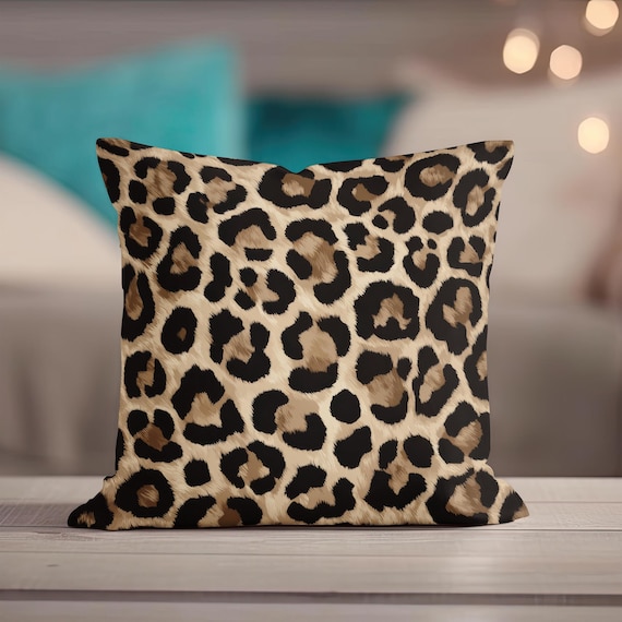 Cheetah Antelope Print Pillow Cover Leopard Print Throw Pillow - Main Image