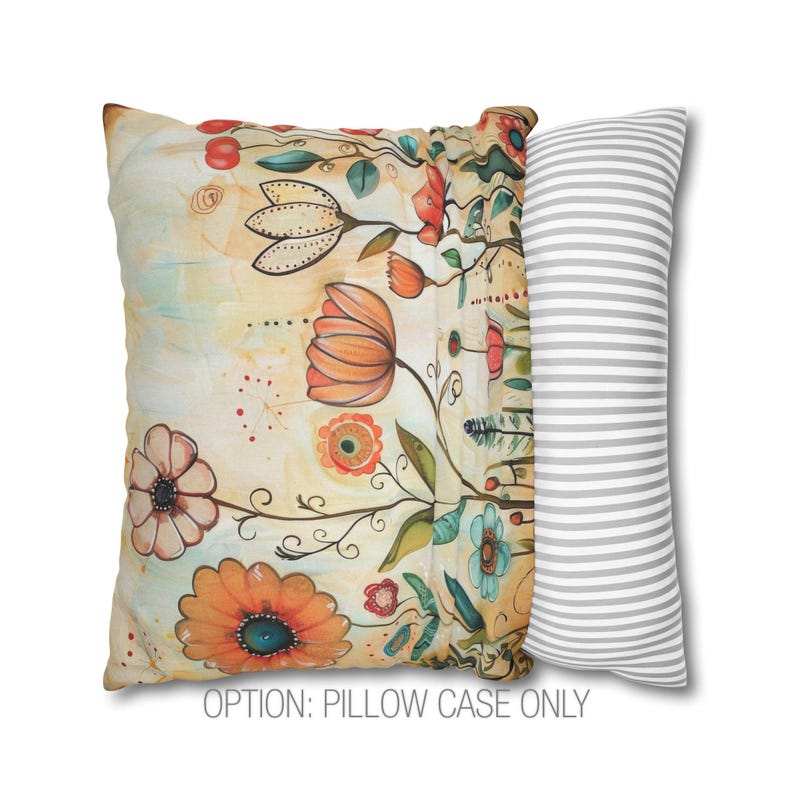 Unique Throw Pillow, Floral Throw Pillow, Wildflower Pillow Covers, Art Throw Pillow Covers, Spring Pillow, Summer Pillow, Gift for Mom Bild 4