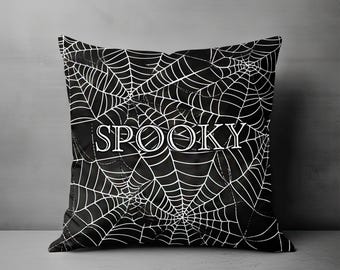 Halloween Pillow, Halloween Throw Pillow, Spooky Pillow Cover, Spooky Decor, Spider Web Accent Pillow, Creepy Spiderweb Halloween Decor