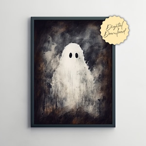Ghost Art Print, Halloween Printable Wall Art, Halloween Decor, Halloween Poster, Halloween Print, Halloween Printable, Digital Download