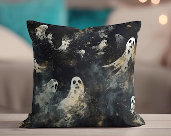 Ghosts Halloween Pillow, Halloween Throw Pillow, Ghosts Pillow Cover, Creepy Gothic Decor, Spooky Accent Pillow, Spooky Halloween Decor
