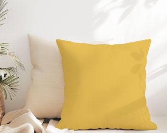 SOLID Mustard Yellow Throw Pillow Cover - Mustard Yellow Decorative Pillow Decorative Accent Couch Solid Colors Pillow Modern Home Decor