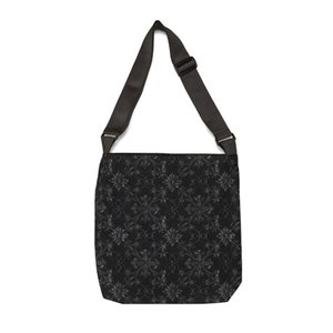 Gothic Tote Bag - Adjustable Strap Tote Bag - Cute Tote with Zipper Pocket, Black Tote Bag, Trendy Tote Bag, Unique Shoulder Bag Gift image 4