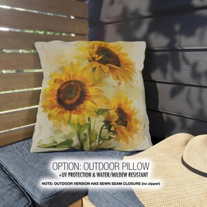 Sunflower Pillow, Sunflowers Pillow Covers, Sunflower Throw Pillow, Summer Pillow Covers, Yellow Pillow, Throw Pillow, Floral Home Decor OUTDOOR PILLOW