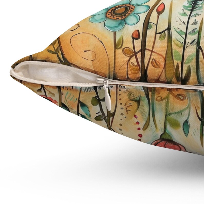 Unique Throw Pillow, Floral Throw Pillow, Wildflower Pillow Covers, Art Throw Pillow Covers, Spring Pillow, Summer Pillow, Gift for Mom Bild 9