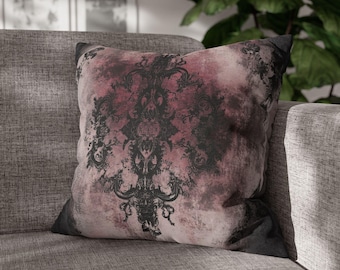 Gothic Throw Pillow, Vintage Damask, Halloween Pillow Covers, Unique Gothic Decor, Dark Romantic Victorian Style Purple Whimsigoth Decor